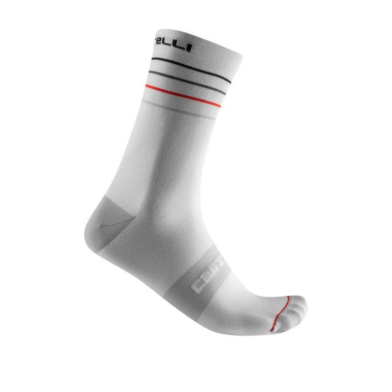 Castelli Endurance 15 Sock - White/Black-Red