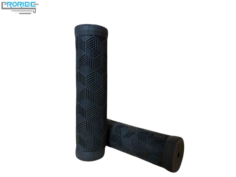 Proride Premium Soft Rubber Grips / Black,Rubber MTB Grips with Reach Compliance - Black