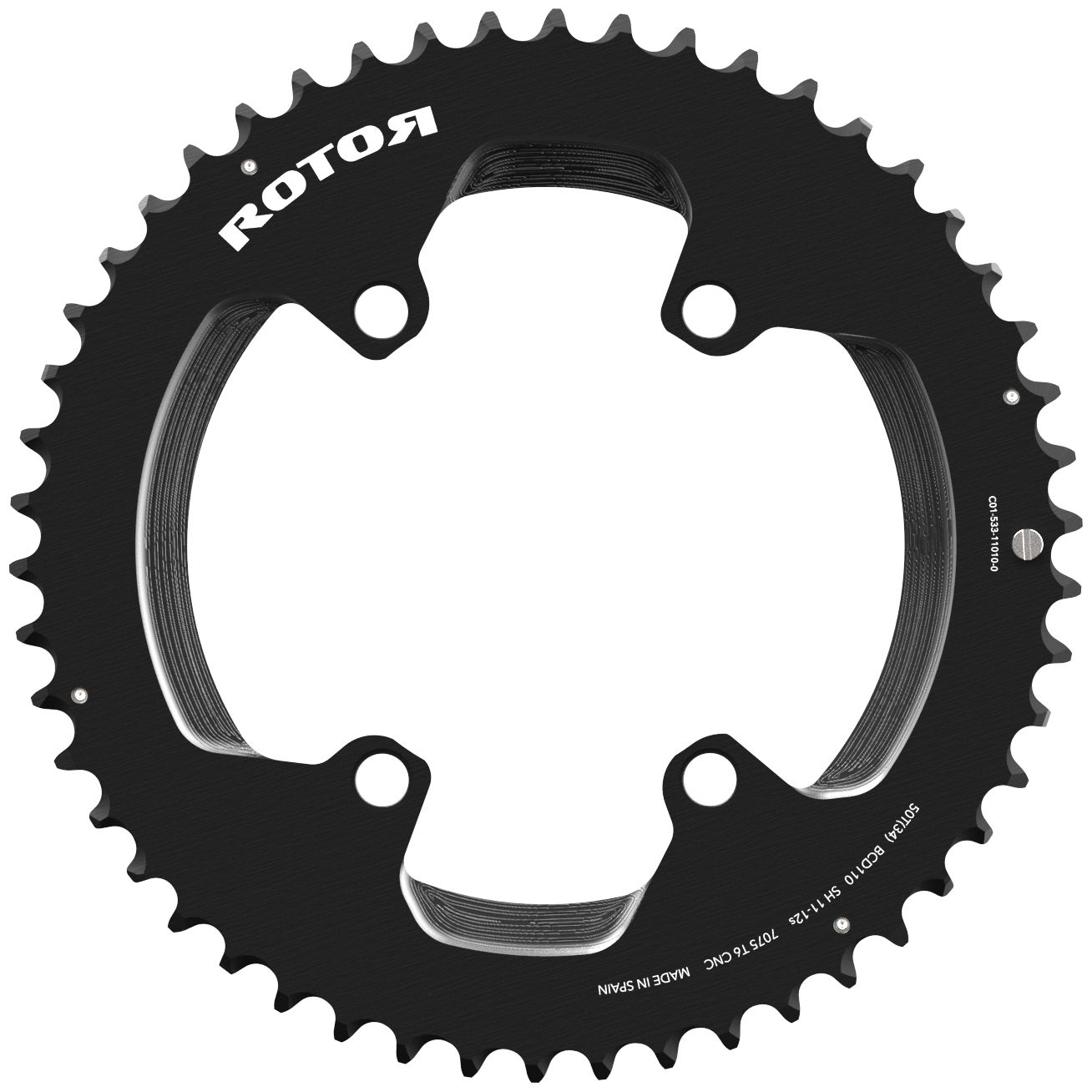 Rotor Chainring - BCD 110x4 | Round - Outside - black