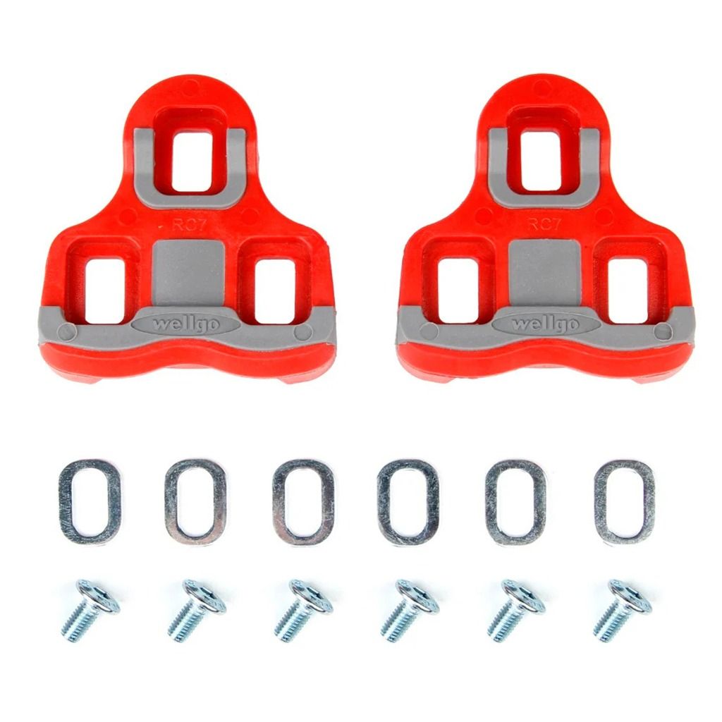 Wellgo RC-7B Cleat For Road Pedal (KEO Compatible)-Red/Grey