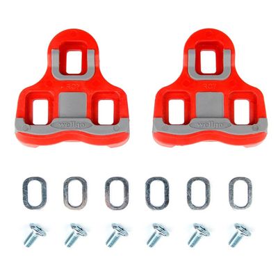Wellgo RC-7B Cleat For Road Pedal (KEO Compatible)-Red/Grey