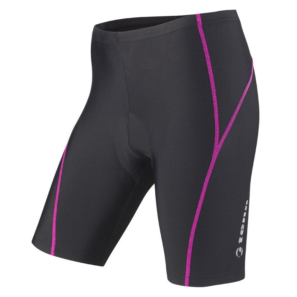 Tenn-Outdoors Women&#39;s 8 Panel Professional Viper with Pad Cycling Shorts - Black / Pink