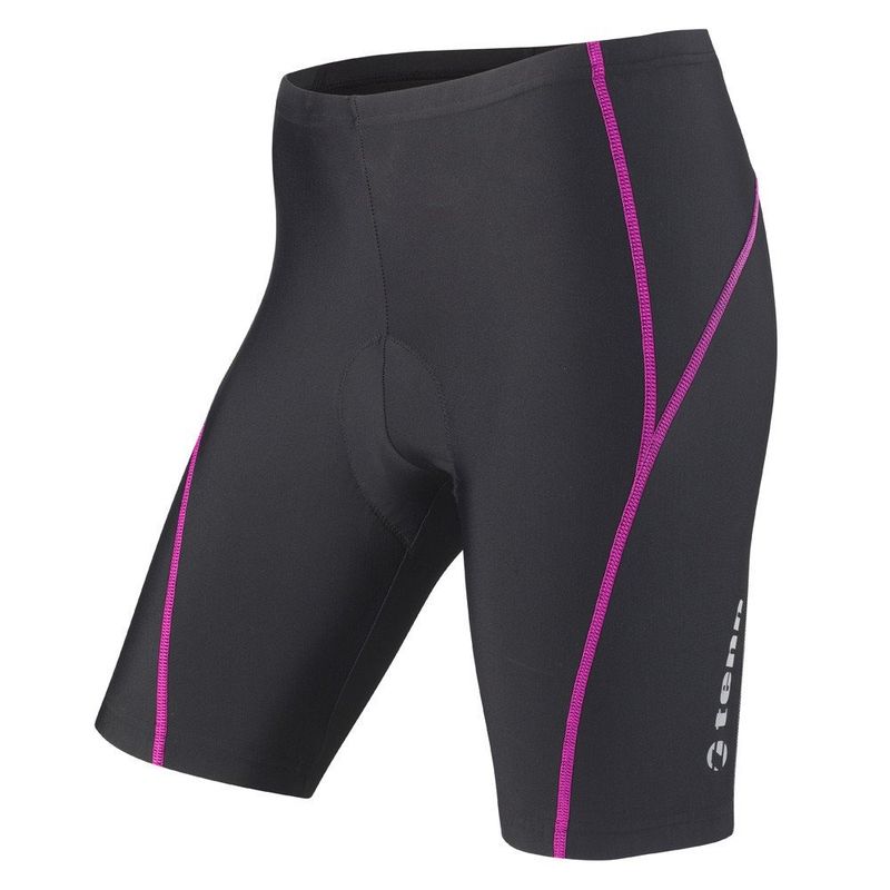 Tenn-Outdoors Women&#39;s 8 Panel Professional Viper with Pad Cycling Shorts - Black / Pink