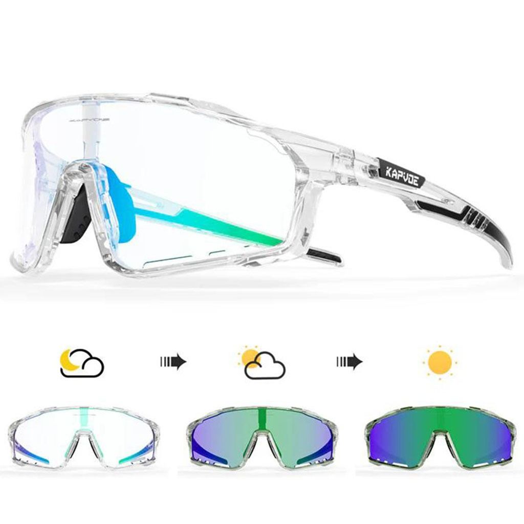 Kapvoe X76 Colour Changing Frames Photochromic Sunglasses-Blue/Green
