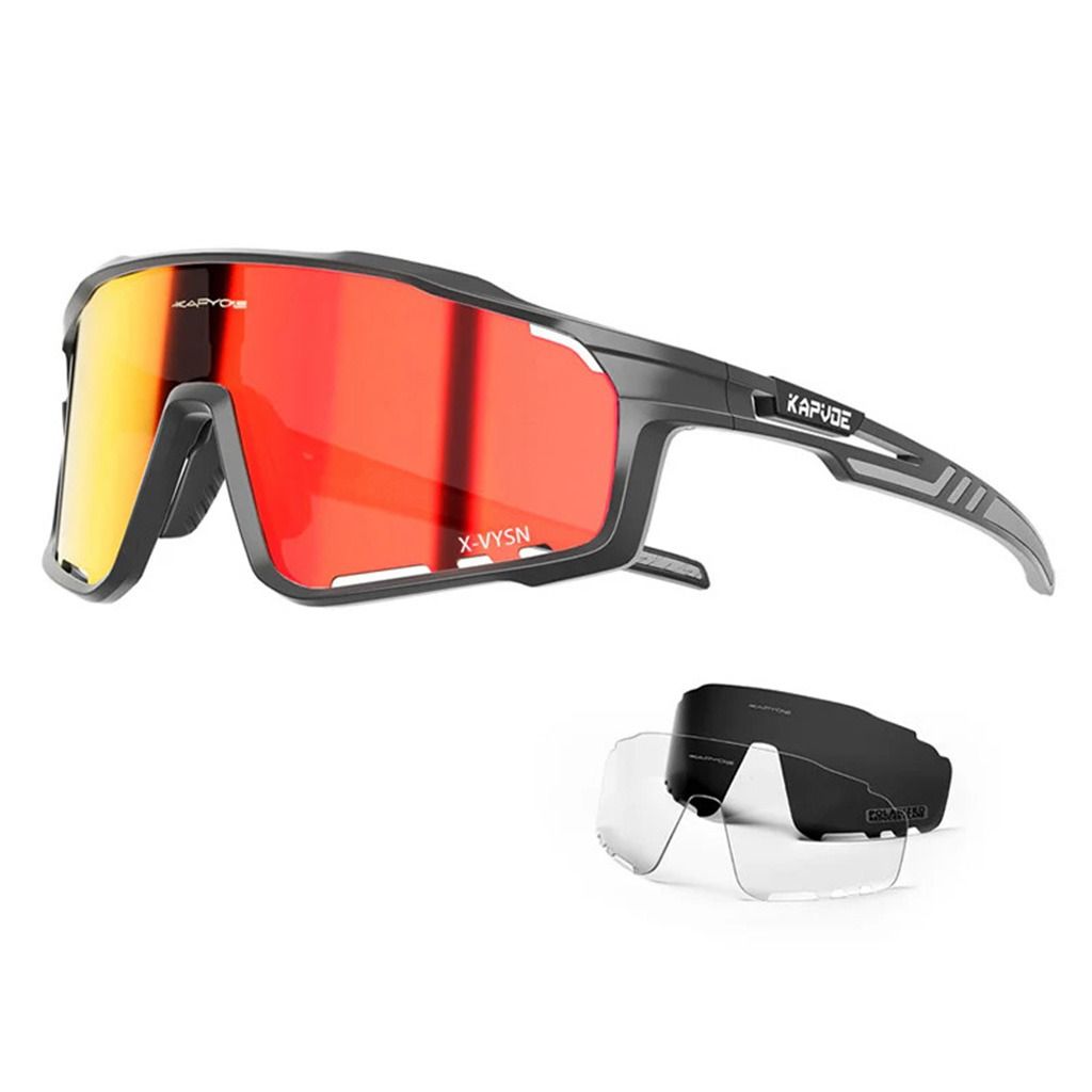 Kapvoe X76 Sports Sunglasses-Red/Black