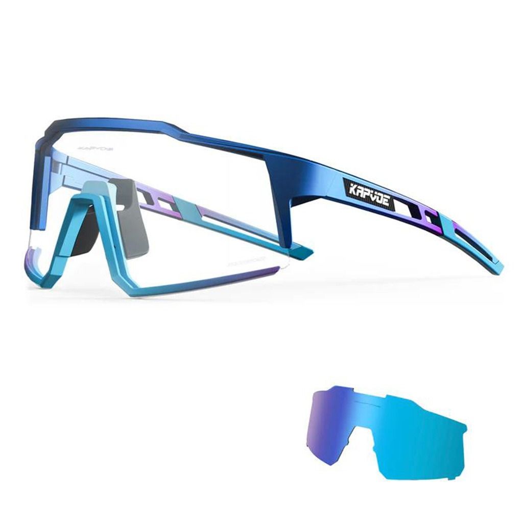 Kapvoe KE9022 Photochromic Sports Sunglasses - Blue