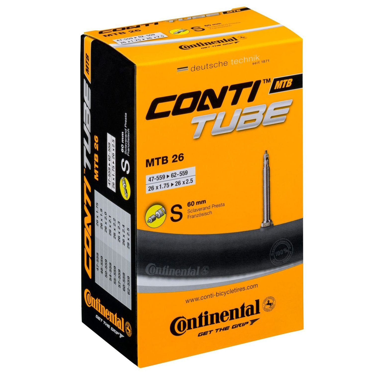 Continental MTB Inner Tube - 26&quot; - Schrader 40mm