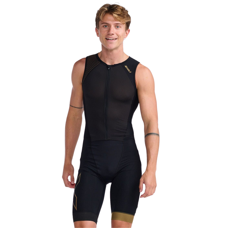 2XU Light Speed Front Zip Trisuit - Black/Gold