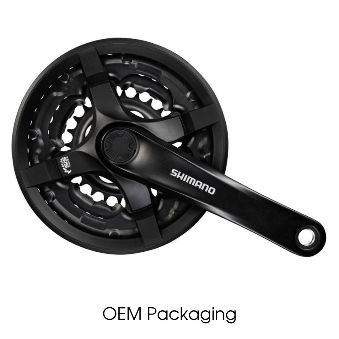 Shimano Tourney FC-TY501 Crankset – 6/7/8 Speed with Chainguard - OEM (Polybag) Packaging