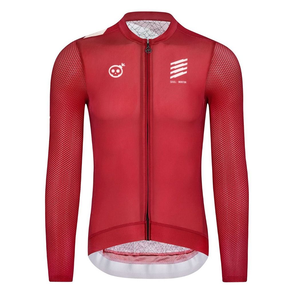 Skull Monton Wednesday Long Sleeve Jersey - Brick Red