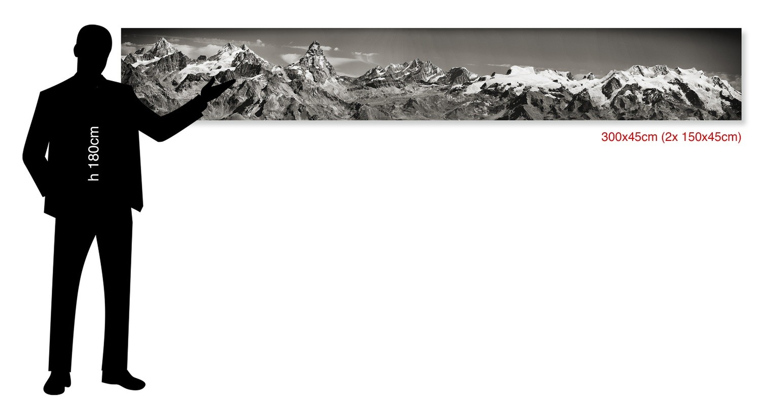 Cervino e Monte Rosa - Matterhorn- 300x45cm - trofeo Mezzalama
