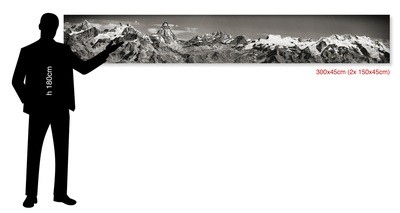Cervino e Monte Rosa - Matterhorn-  300x45cm - trofeo Mezzalama