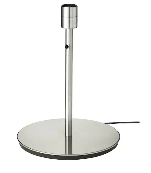 Base per lampada da tavolo, nichelato / h 38cm / E27