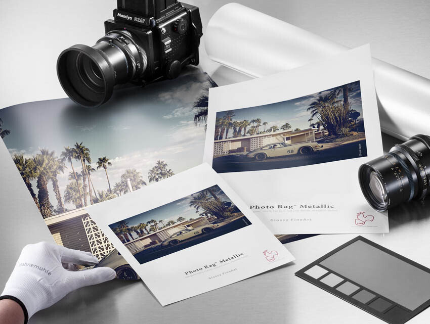 Photo Rag® Metallic - 340 gsm · 100% cotton · natural white · high-gloss metallic finish