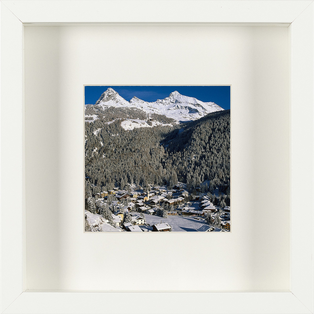 Champoluc - Valle d&#39;Ayas, colore cornice: BIANCO, formato cornice: 25x25cm
