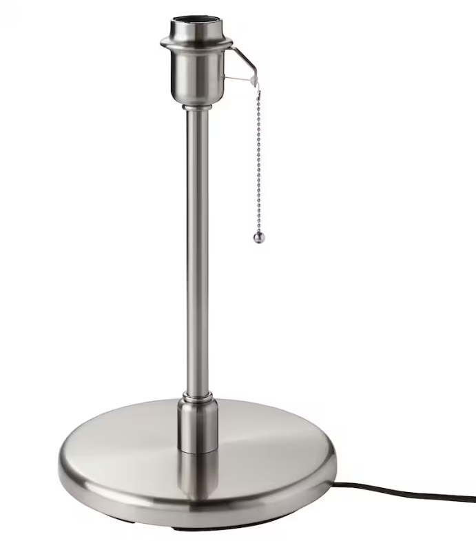 Base per lampada da tavolo, nichelato / h 40cm / E27
