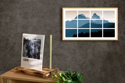 Calendario MONTAGNA 12 mesi + quadro componibile
