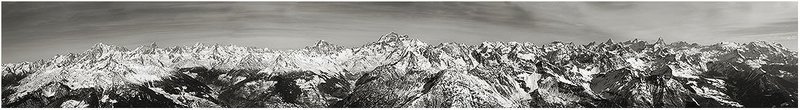 Monte Bianco, Grand Combin, Cervino e Monte Rosa