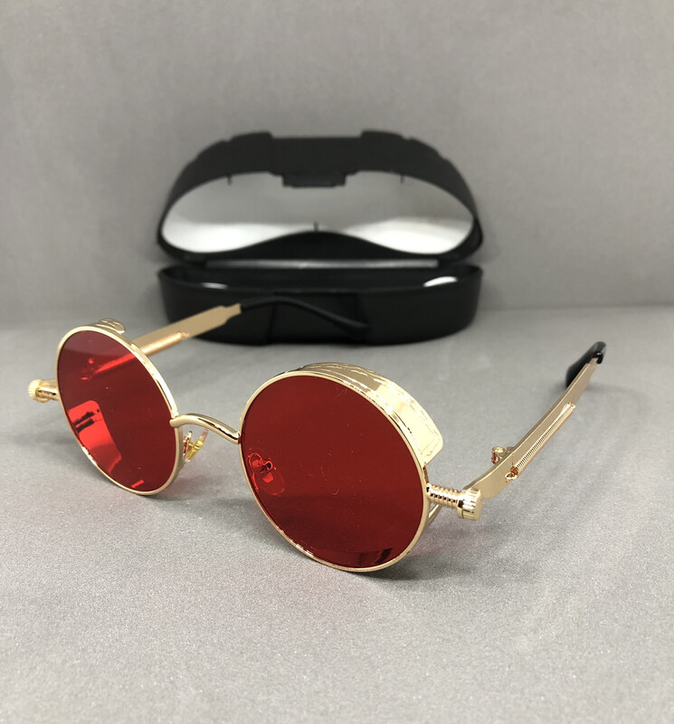 Lavymarks Metal Round Sunglass for Men and Women With Black Hard Case
