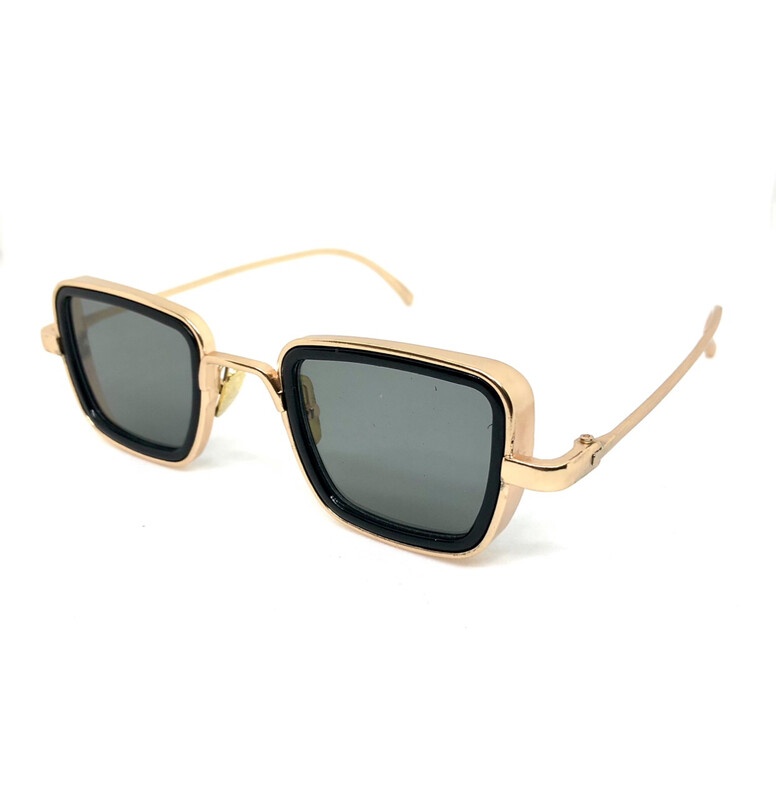 Lavymarks Metal Body Gold Square Sunglasses Inspired from Kabir Singh With Hard Case