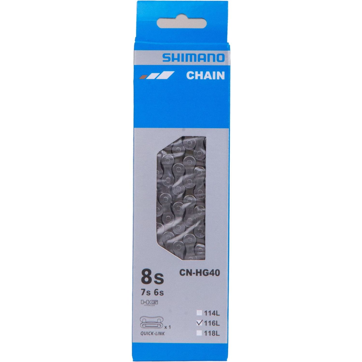 CN-HG40 chain, with connecting link, 6 / 7 / 8-speed, 116L