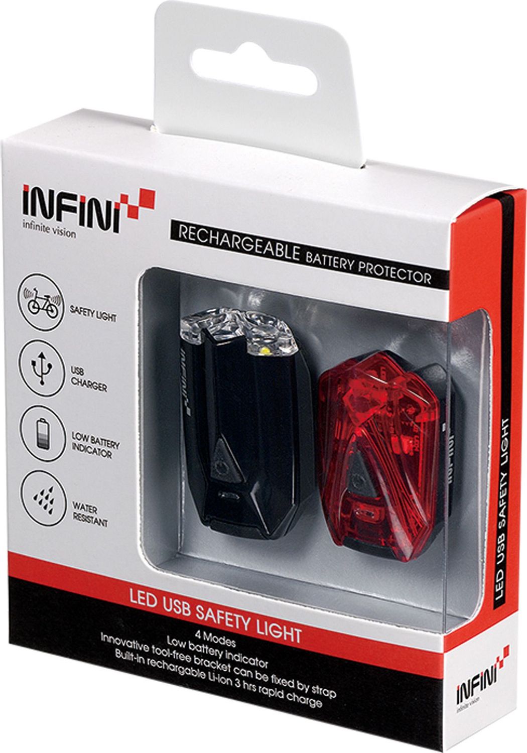 Lava twin pack micro USB front and rear lights black