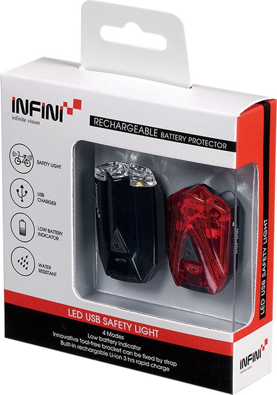 Lava twin pack micro USB front and rear lights black Lava twin pack micro USB front and rear lights black