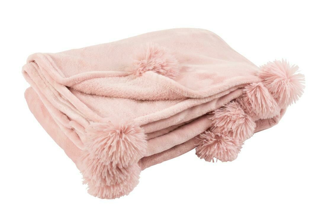 PLAID POMPOM POLYESTER BABYROZE