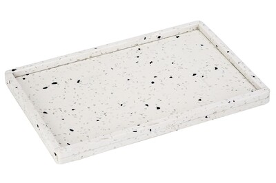 TERRAZZO TRAY 30X20CM WIT MET BOORD