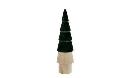 KERSTBOOM TOP COLORED DONKERGROEN 8,6X8,6XH33,4CM ROND HOUT