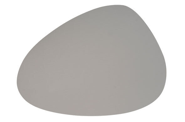 PLACEMAT LEDER LICHTGRIJS EI-VORMIG 41X30CM ORGANISCH
