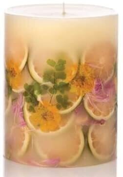 rosy rings 120 hour lemon blossom & lychee botanical candle