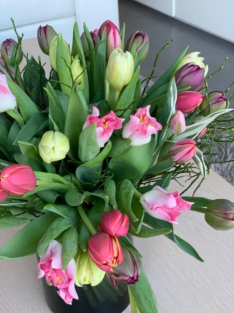 Boeket tulpen gemengde kleuren