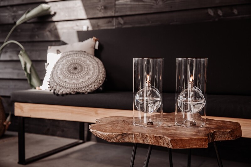 Olielamp Windlicht met bol