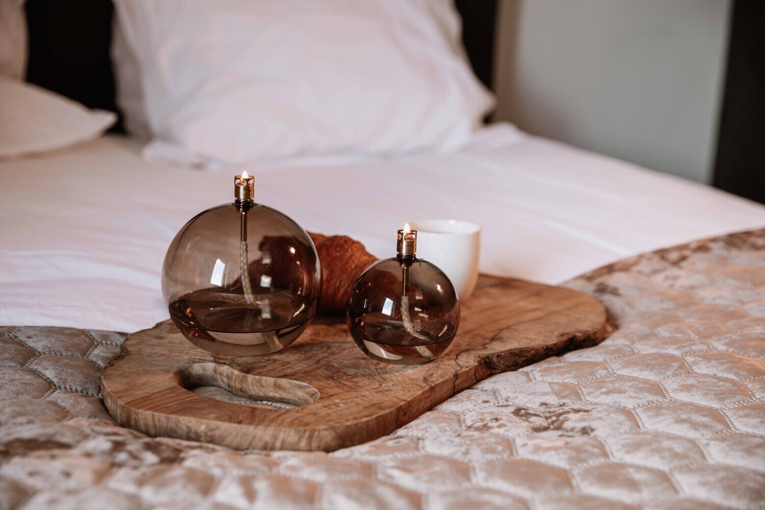 Olielamp Bol Champagne Beige
