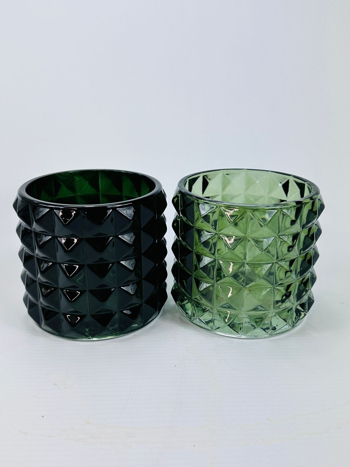 Candle wax groen glas