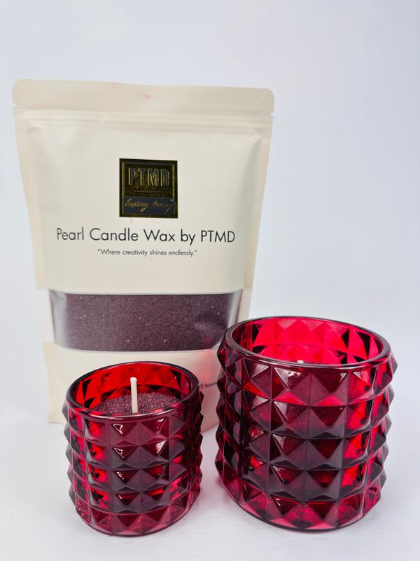 Candle wax rood glas