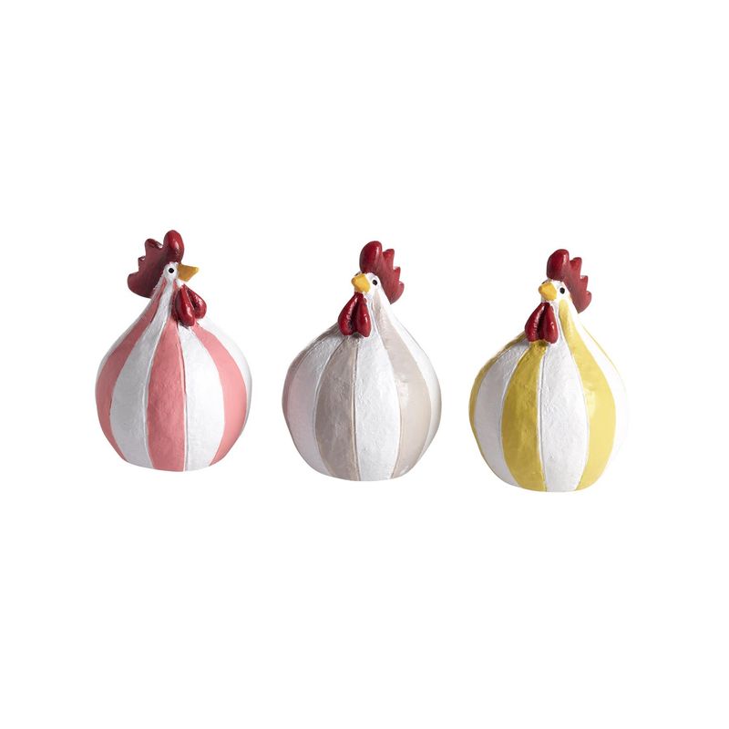 Set van 3 mini kippen strepen