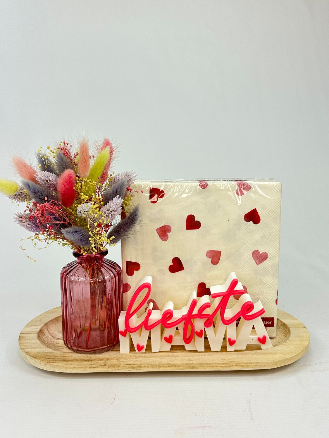 Cadeauset droogbloemen 'Liefste mama'