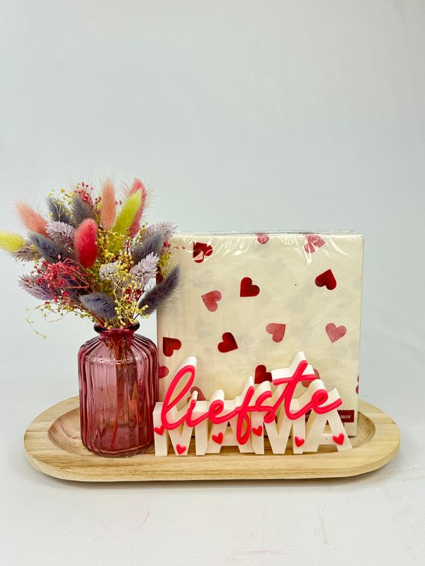 Cadeauset droogbloemen 'Liefste mama'