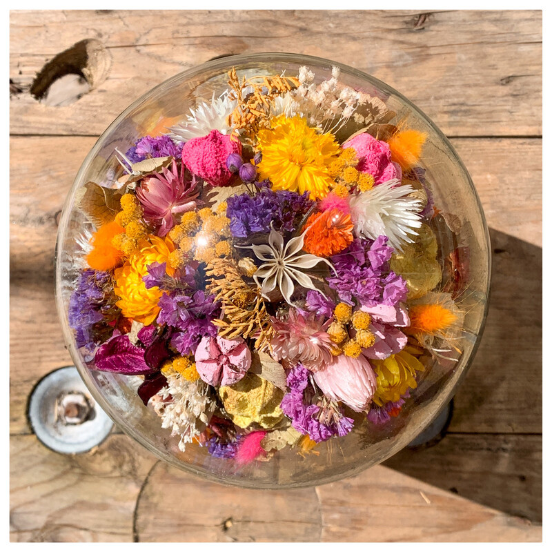Workshop stolp vol droogbloemen