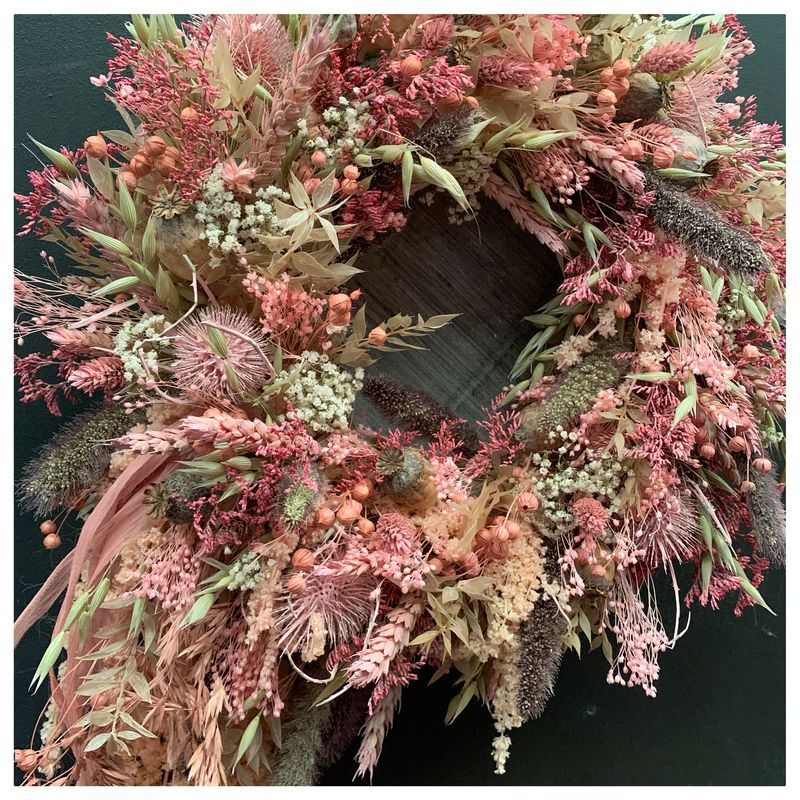 Workshop krans droogbloemen