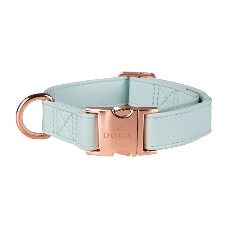 Hondenhalsband Mintgroen met Rosé goud