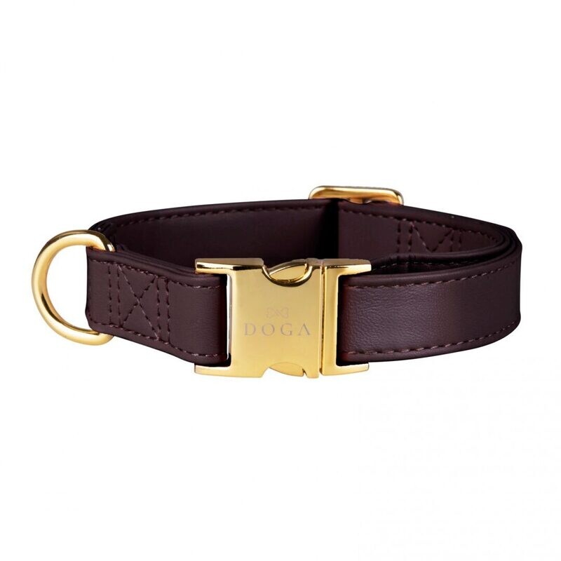 Hondenhalsband Bruin met Goud