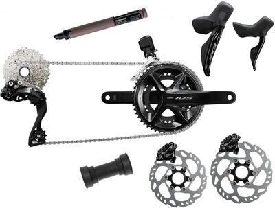 Shimano 105 Di2 R7100 2x12-speed Group incl. Disc Rotors 140/160mm