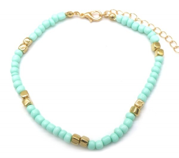 Enkelbandje beads | Lichtblauw