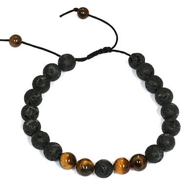 Heren Armband natuursteen | Zwart