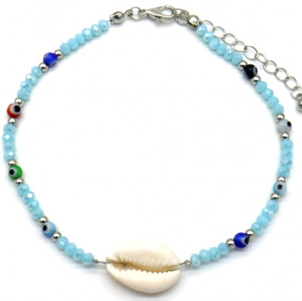 Enkelbandje met  Schelp | Turquoise