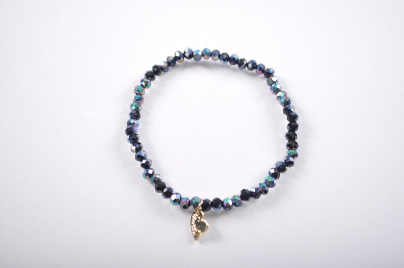 Kralen armband | Zwart blinkend