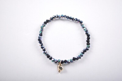 Kralen armband | Zwart blinkend